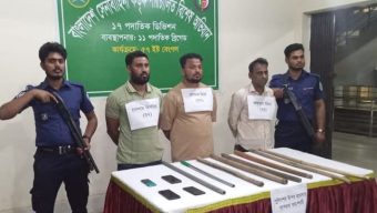 ছাতকের জাতুয়া গ্রামে দু’পক্ষের সংঘর্ষ ঘটনাস্থল থেকে আটক ৩ জন