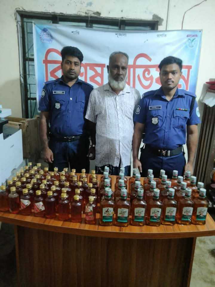 ছাতকে বিদেশী মদসহ মাদক কারবারি গ্রেফতার
