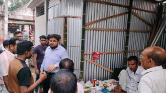 গাইবান্ধা জেলার পলাশবাড়ী উপজেলার কালীবাড়ী বাজারে অবৈধ দখল উচ্ছেদ।