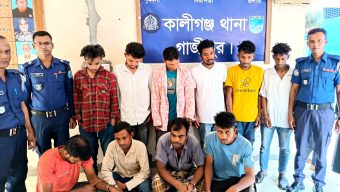 কালীগঞ্জে বিভিন্ন স্হানে  মাদকবিরোধী  অভিযানে ইয়াবা ও চোলাই মদ সহ আটক ৮ জন