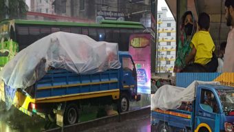 বৃষ্টিতে গাজীপুরে ঈদযাত্রায় ভোগান্তি